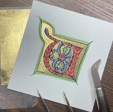 RCP Museum Illuminated Lettering Workshop Wilton Psalter Painted Capital