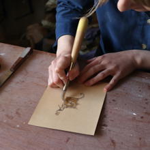 Sarah Davis Hand At Work creating an illuminated letter